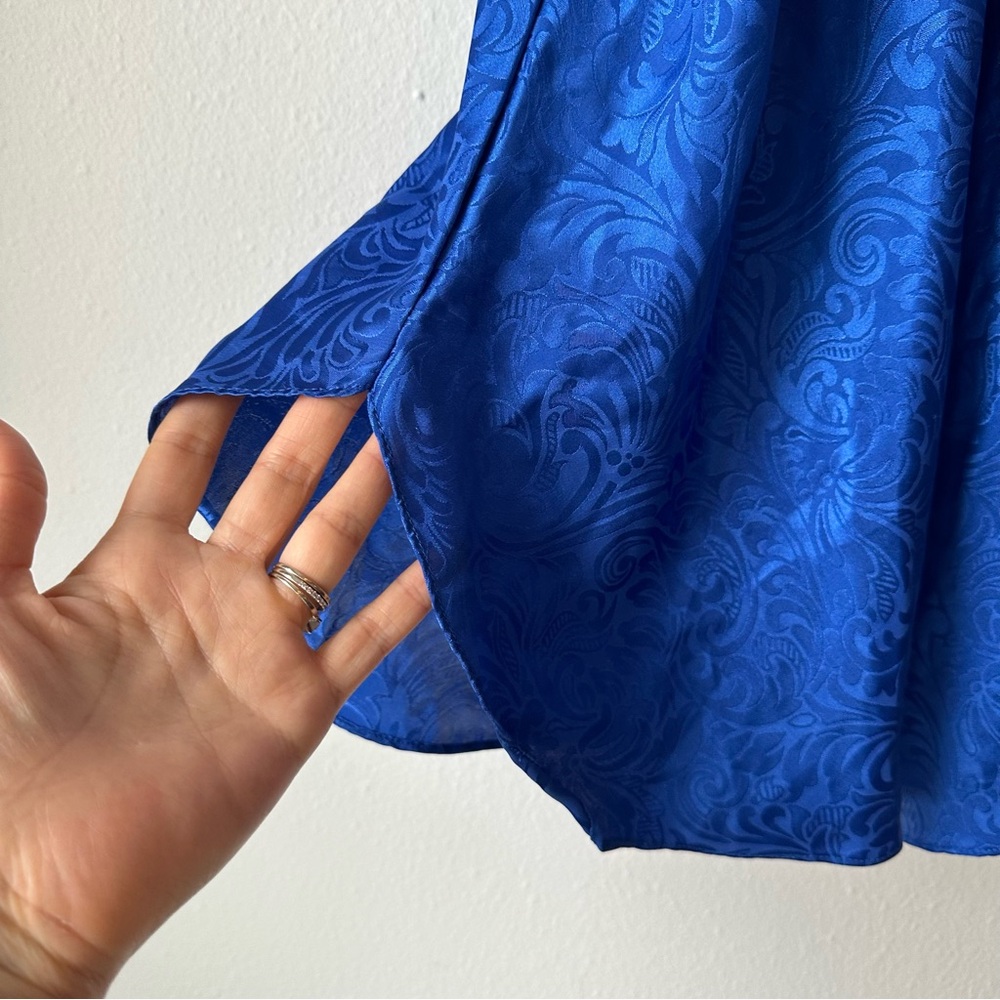 Romantic Moods// 90’s Vintage Slip Dress Floral lace Blue Size S - Picture 4 of 10
